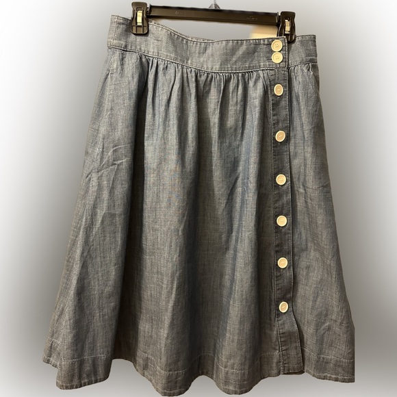 NWOT - TALBOTS 10 Petite Denim Side Dress Button Down Skirt - Picture 5 of 6